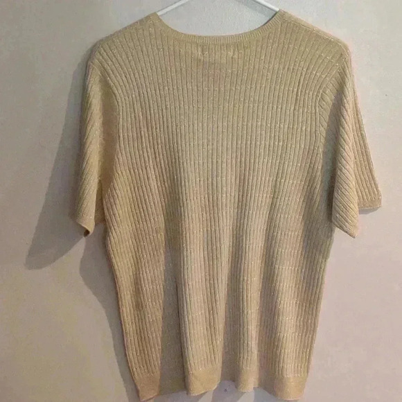 Women's Alfred Dunner Gold shimmer Silk blend short sleeve top size Xlarge - Picture 4 of 4